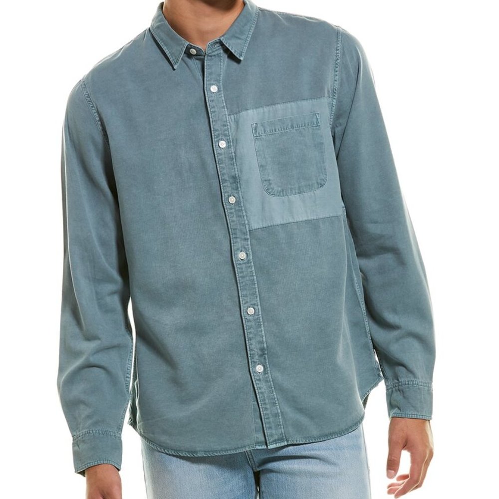 FRAME Denim - Frame Long Sleeve Tonal Blocking Shirt